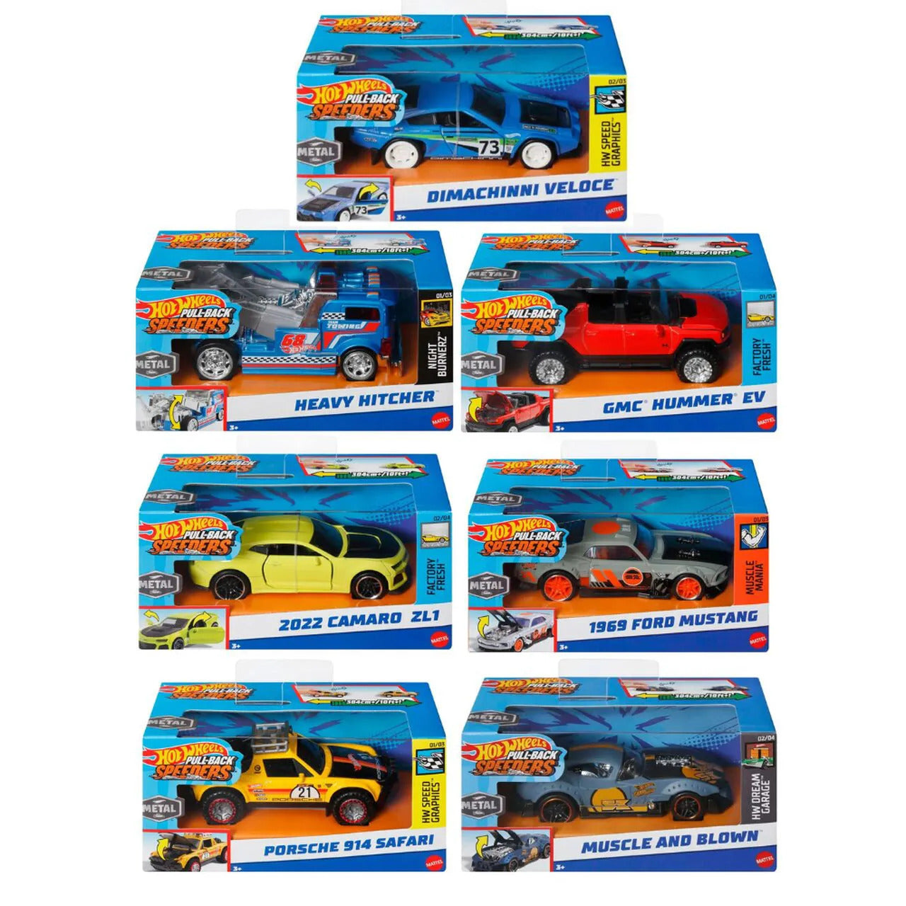 MATTEL HOTWHEELS PULL-BACK SPEEDERS