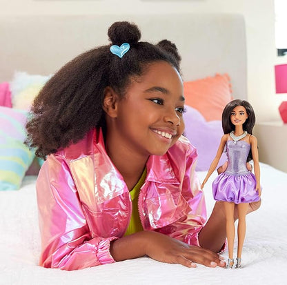 MATTEL BARBIE FASHIONISTAS DOLL - PURPLE BUBBLE HEM