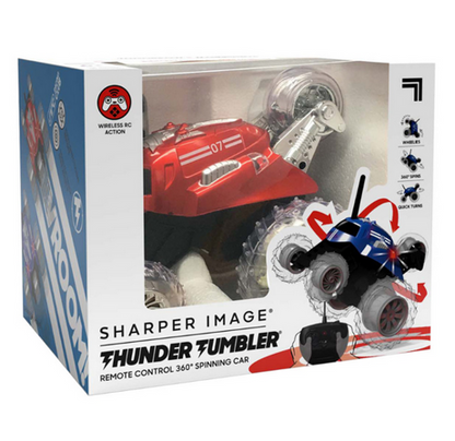 SHARPER IMAGE TOY RC MONSTER SPINNING CAR RED